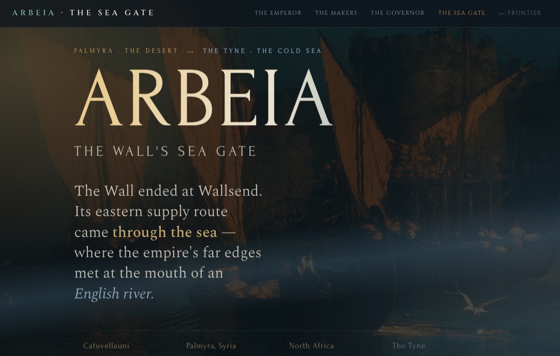 Arbeia — The Wall's Sea Gate, with Roman supply ships on the Tyne