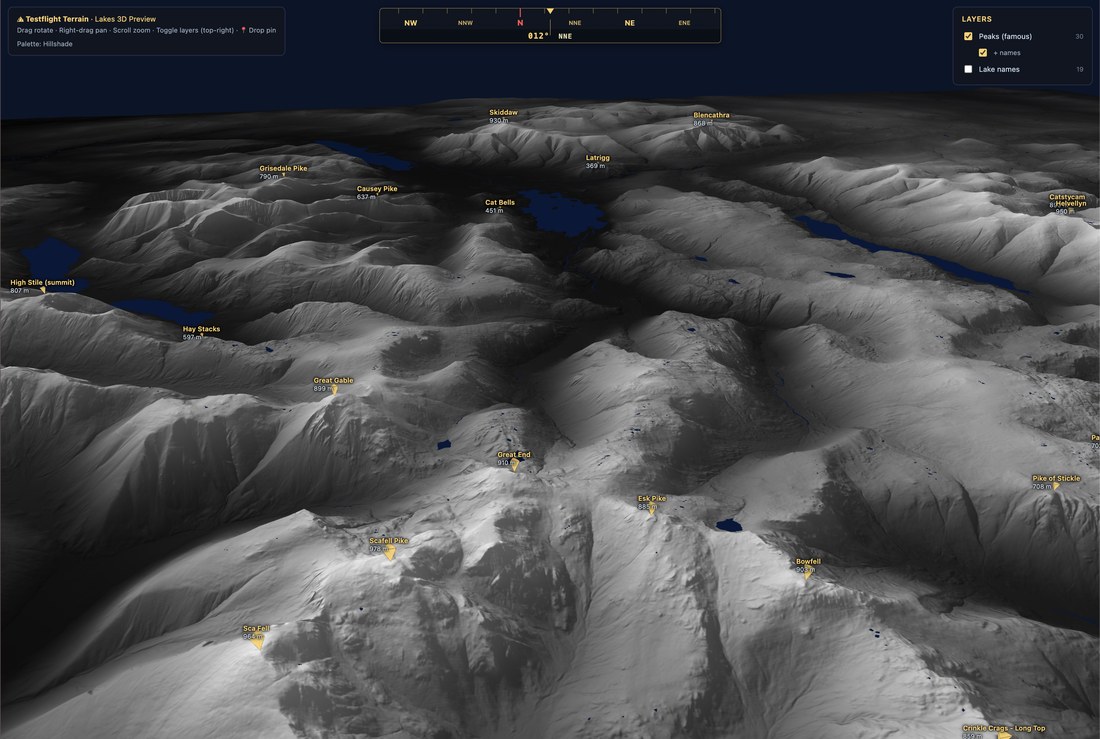 Testflight Terrain — 3D Lake District preview